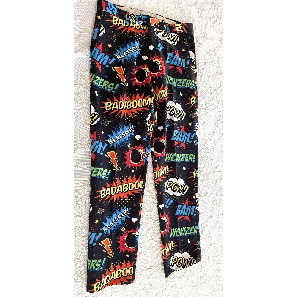 OPPOSUITS Mens Pants Comics Cartoon BAM POW WOWZERS Halloween Size 32x30 *Read*